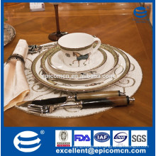 2015 middle east hot products luxury magnesia porcelain dinnerware with gold horse design